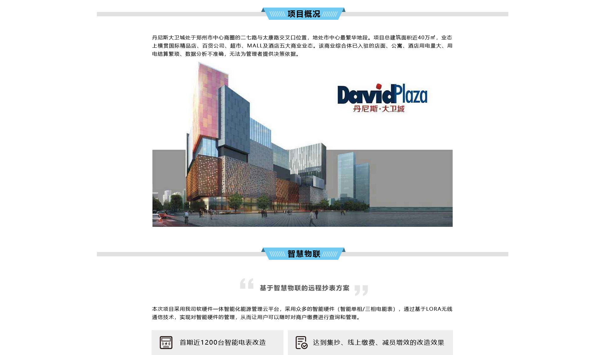 郑州丹尼斯·大卫城智能仪表升级改造落地
